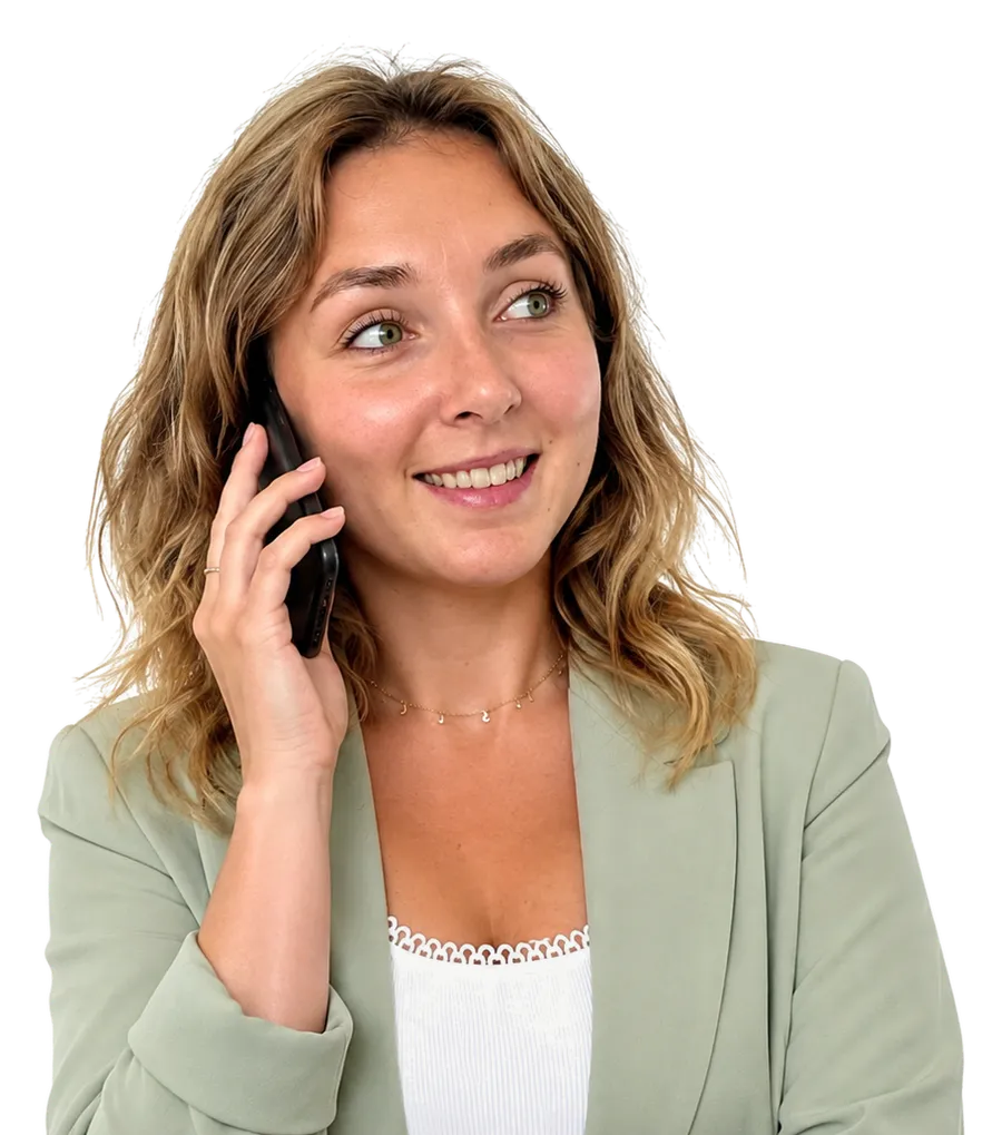 Estelle Plaud au téléphone